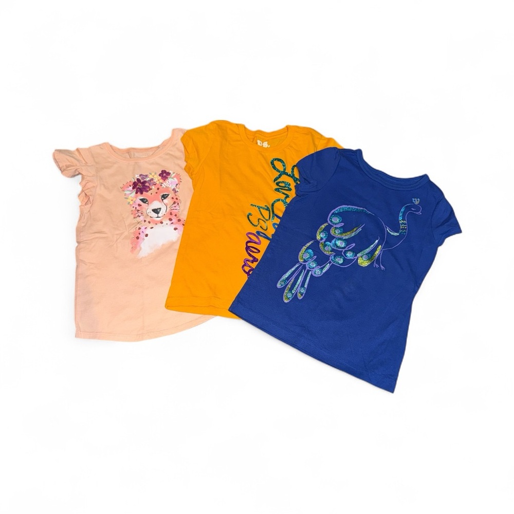 Girls Short Sleeve Shirts Set of 3 (Small 5-6)